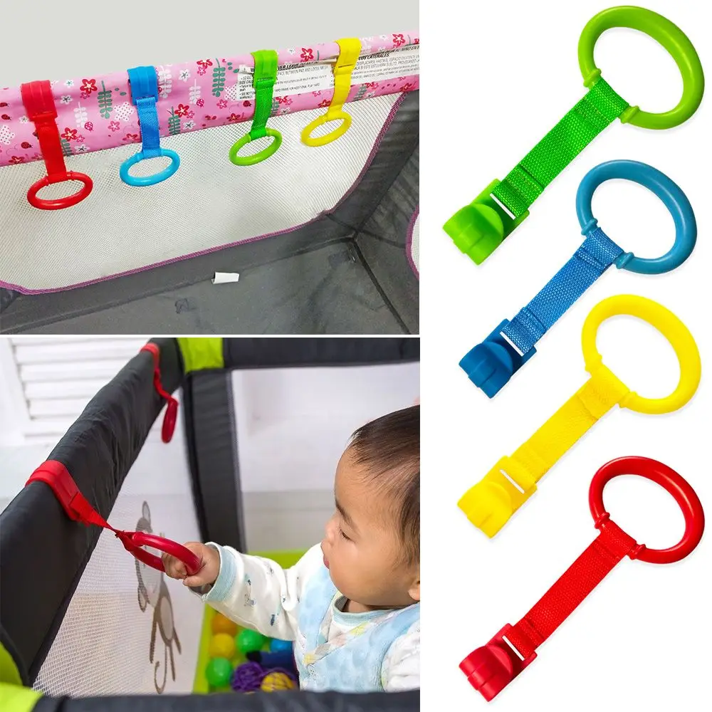 1/4PCS Pull Ring For Playpen Baby Crib Hooks General Use Hooks Baby Toys Pendants Bed Rings Hooks Hanging Ring Help Baby Stand