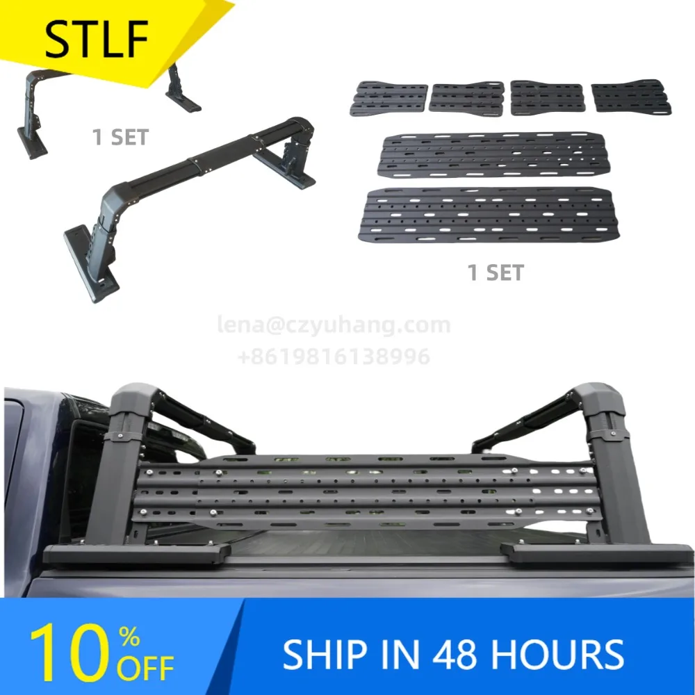 

STLFUniversal Pickup Roll bar with Expand Rack Universal Truck Bed Rack for Tacoma Tundra F-150 RAM Silverado Ranger Hilux D-MAX