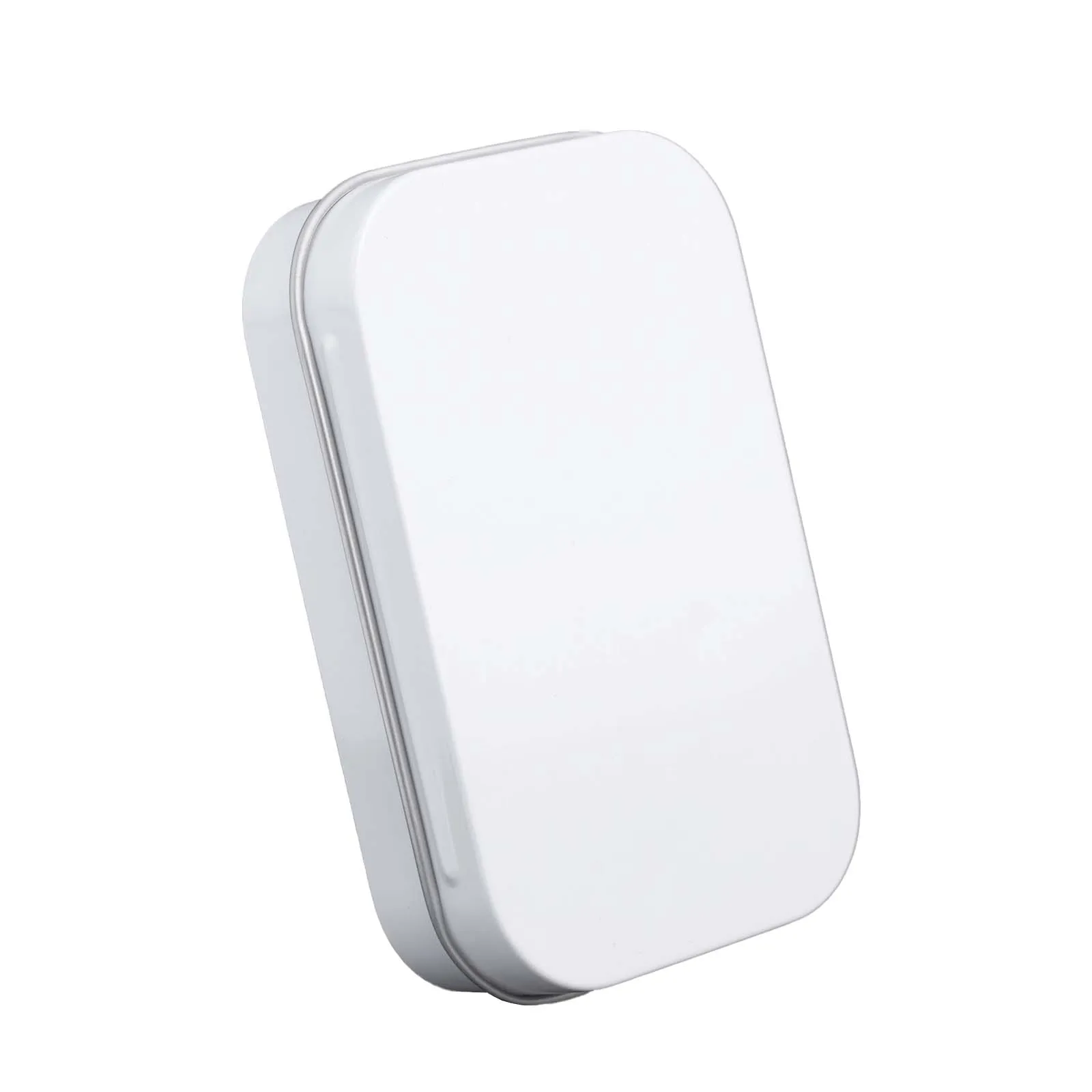 Metal Rectangular Mini Empty Tin Box Tinplate Bin Jar Flip Hinged Container Mint Gum Storage Box Household Accessories