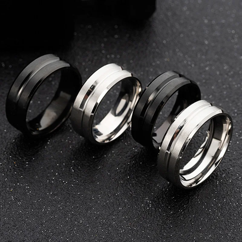 Bague en acier inoxydable pour homme, bijoux hip hop personnalisés, bague punk en acier au titane, cadeaux simples, mode européenne et américaine,