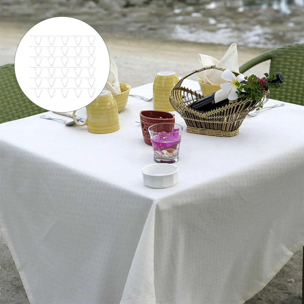 

30Pcs Tablecloth Cover Clamps Clear Plastic Anti-Slip Clips for Picnic and Meeting Room Tables Tablecloth Clips