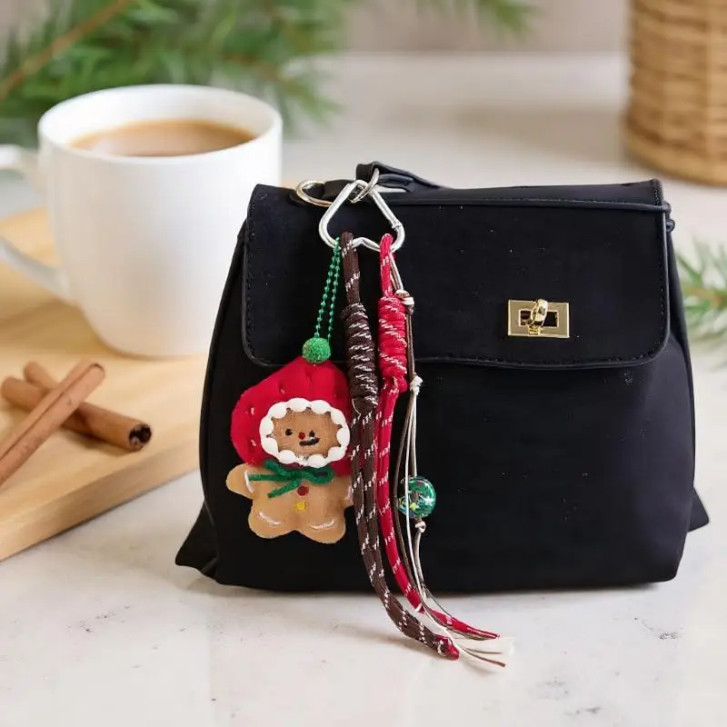 عيد الميلاد أفخم الكرتون الزنجبيل رجل عيد الميلاد إكليل قلادة المفاتيح على ظهره معلقة حلية عيد الميلاد السنة الجديدة هدية #2