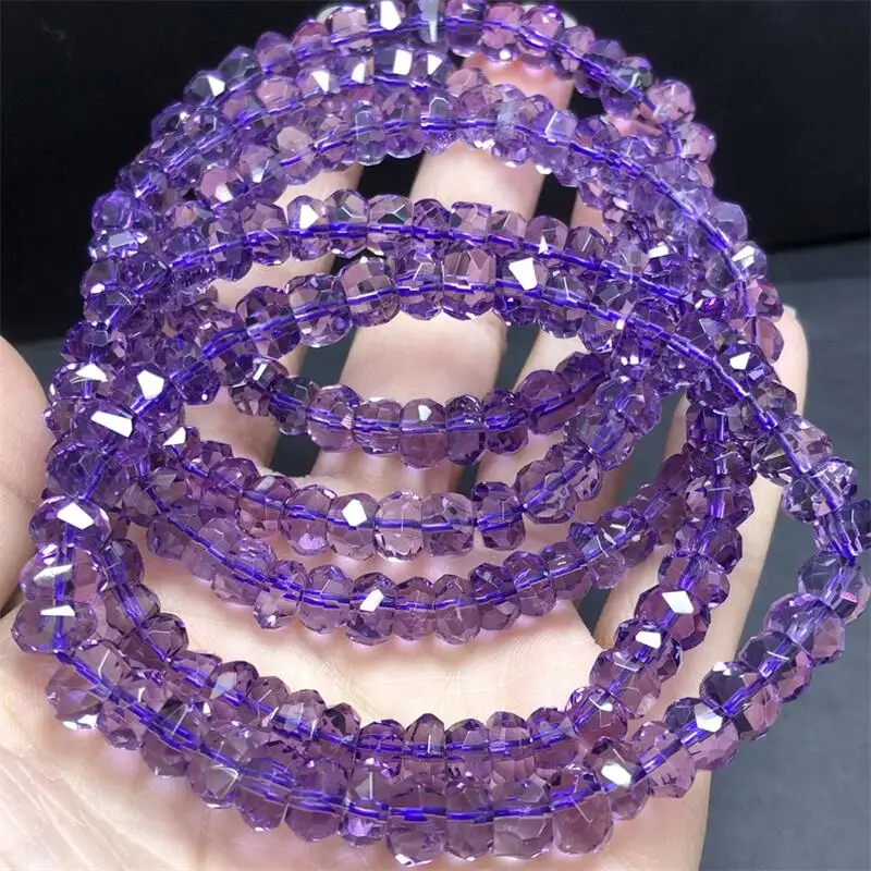 

7 мм натуральный аметист граненые бусины целебные Рейки кристалл мужчина женщина фэншуй ювелирные изделия подарок на день рождения 1 шт.