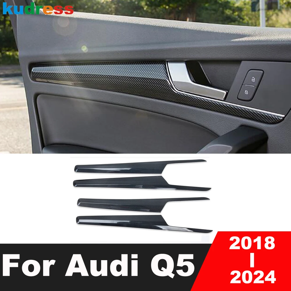 

Накладка на внутреннюю ручку двери автомобиля из карбона для Audi Q5 2018-2024, аксессуары для интерьера