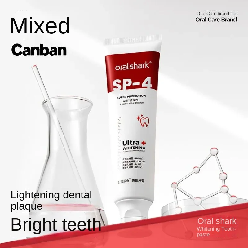 Oralshark SP4 OriginalTooth Whitening Toothpaste With Probiotics Fresh Breath Red Blue Purple Family Pack Gingival Protection zz