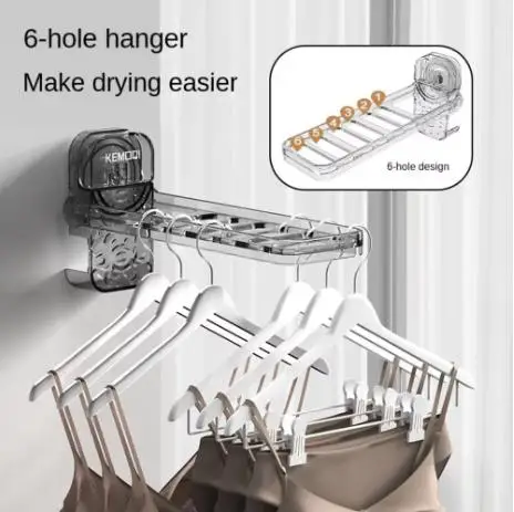 Bedroom No Punch Household Folding Storage Travel Drying Rod Invisible Foldable Travel Cool Clothes Rack Suction Cup Drying Rack