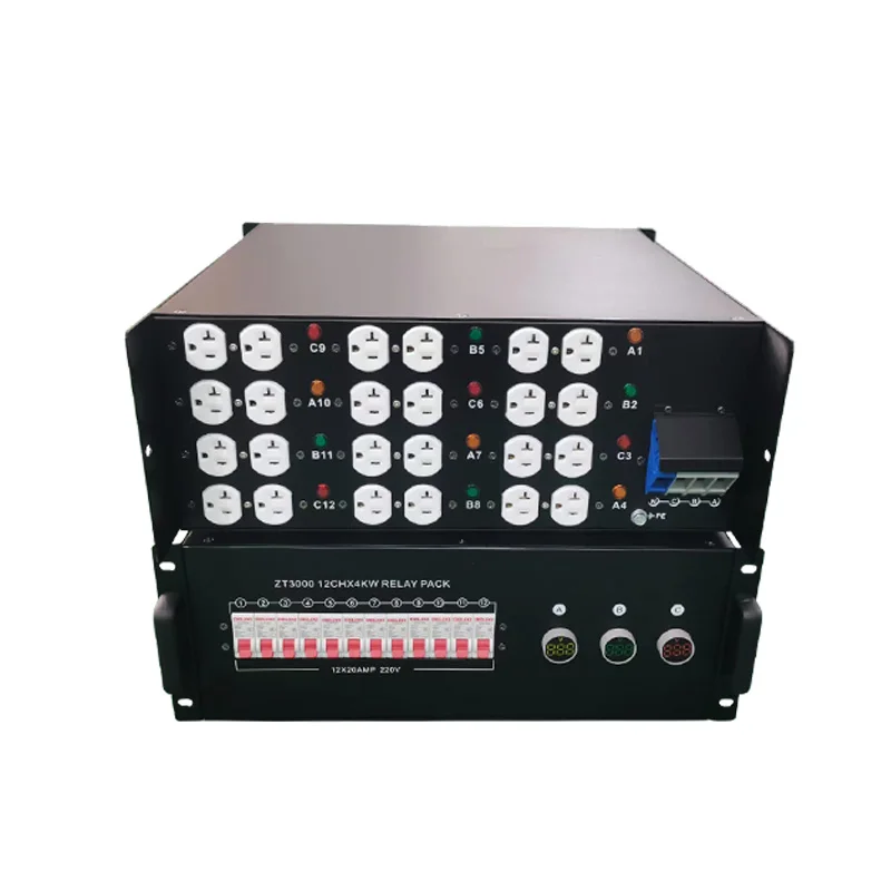 4U Power Distribution Box For Event Electrical Controller 12 Road 3-4KW Power Switch ABC Indicator Power Supply Box4