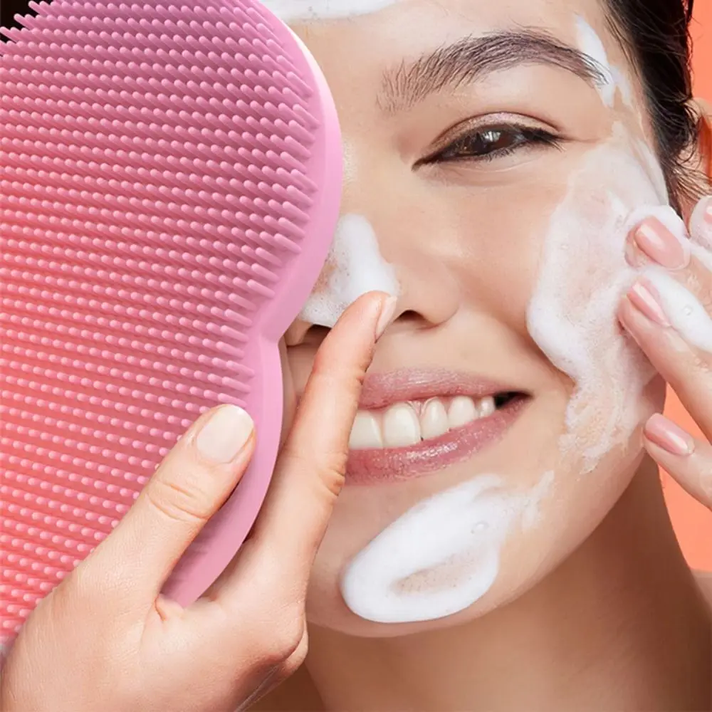 Spazzola per il viso in gel di silice al silicone Spazzola per il lavaggio delle mani Spazzola per il viso esfoliante per la pulizia profonda Rimozione dei punti neri Morbido
