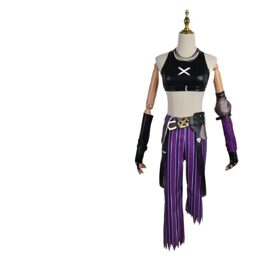 Game Arcanist Costume Cosplay Purple Sexy Pants Jinx Female Party Dress Full Set Adult Custom Charm LOL