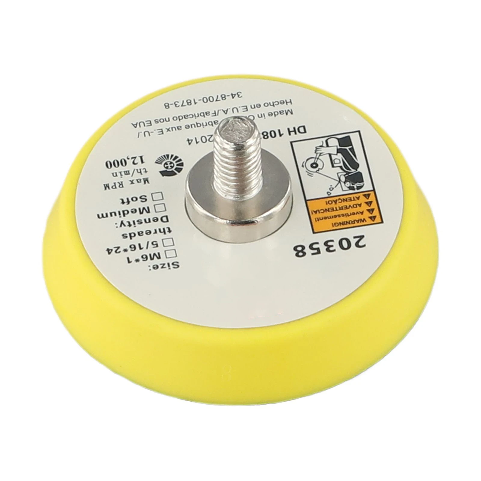 235 Inch Backing Pad for Pneumatic Sanders with Male Thread M6 M8 Compatible with Sanding Discs for Wood Metal Artificial Stone