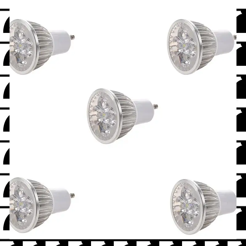 

A44U 5X 4 LED GU10 Light Bulb 4W Cold White 85-265V
