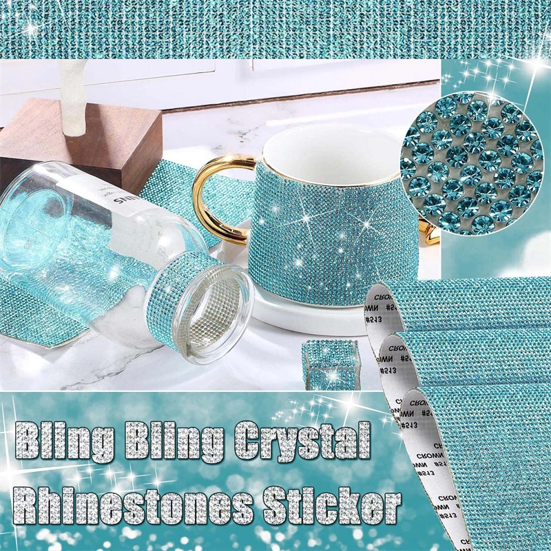 Glitter Rhinestone Sheet Sticker DIY Sticker Self Adhesive Glitter Rhinestones Crystal Gem Stickers for Car Decoration