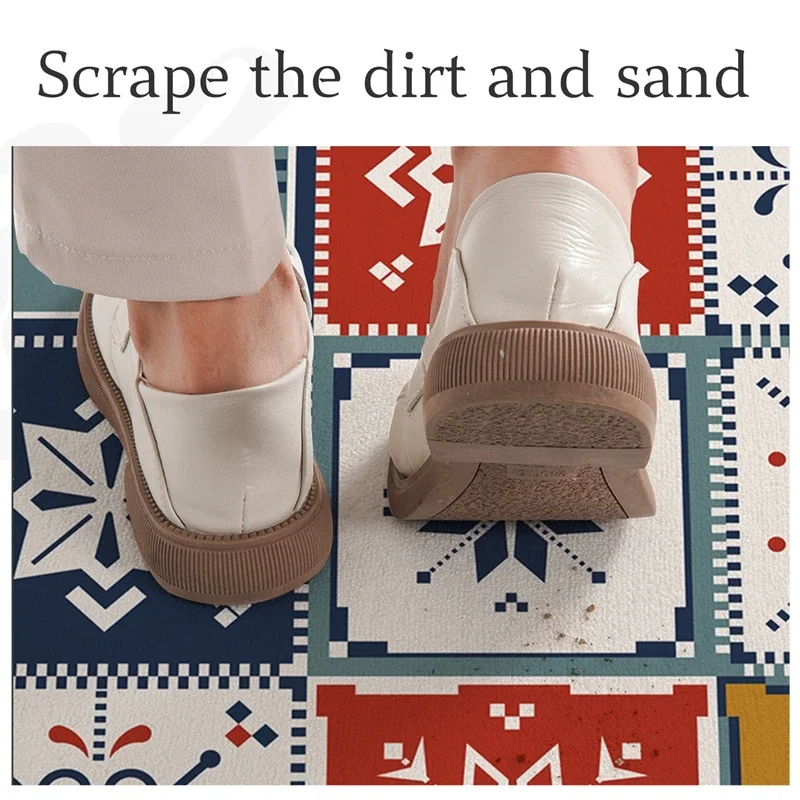 Entrance Rug New Chinese Style Carpet Doorway Non-slip Dirt-resistant Stepping Mat Jigsaw Print Home Decoration Kitchen Mat