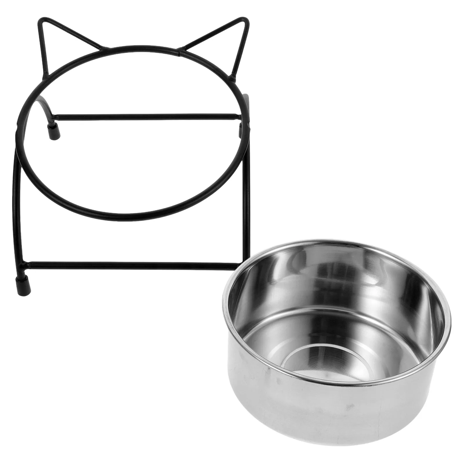 

Cat Bowl Food Dishes for Kitten Stainless Steel Bowls Grain Basin Pet Double Dishs Cats