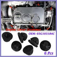 6 Pcs For A3 8P1 2.0 1968 Ccm Car Engine Cover Grommet Rubber Trim Engine Top Cover Trim Rubber Mount Grommet 03G103184C
