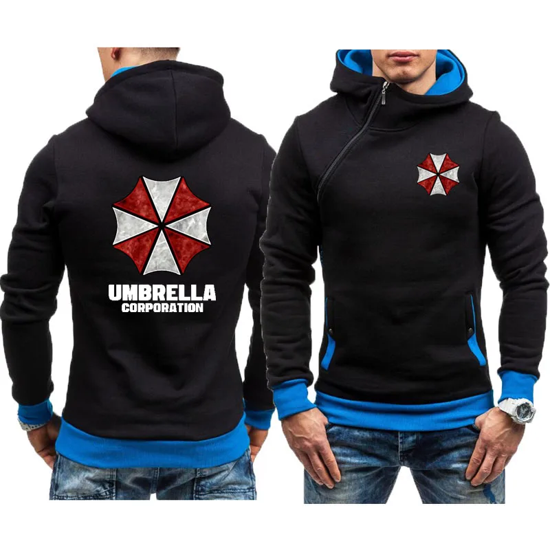 Spring Autumn Hoodie Sweatshirt Umbrella Corporation Print Men Streetwear Fleece Zipper Hooded tracksuit  Harajuku Pullover