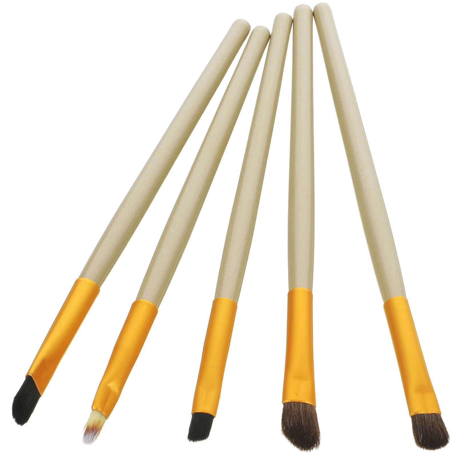 

5 шт., набор теней для век, удобный набор кистей для теней для век, набор кистей для макияжа с щетиной, профессиональная деревянная ручка, разные цвета