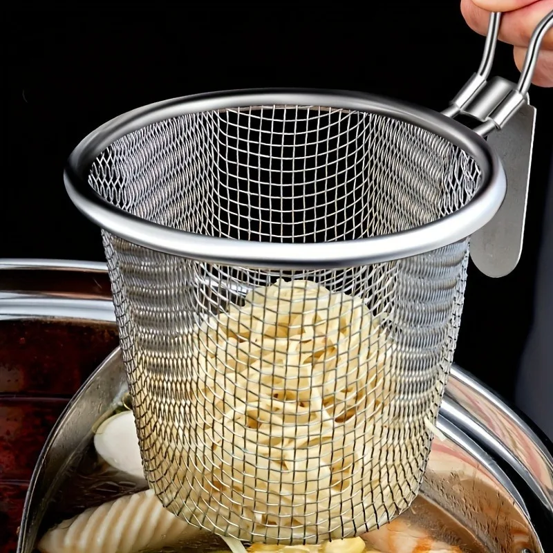 Stainless Steel Colanders, Filter Basket, Household Hot Pot Colander, Boiling Spicy Soup Noodle Net Colander, Wall-mounted