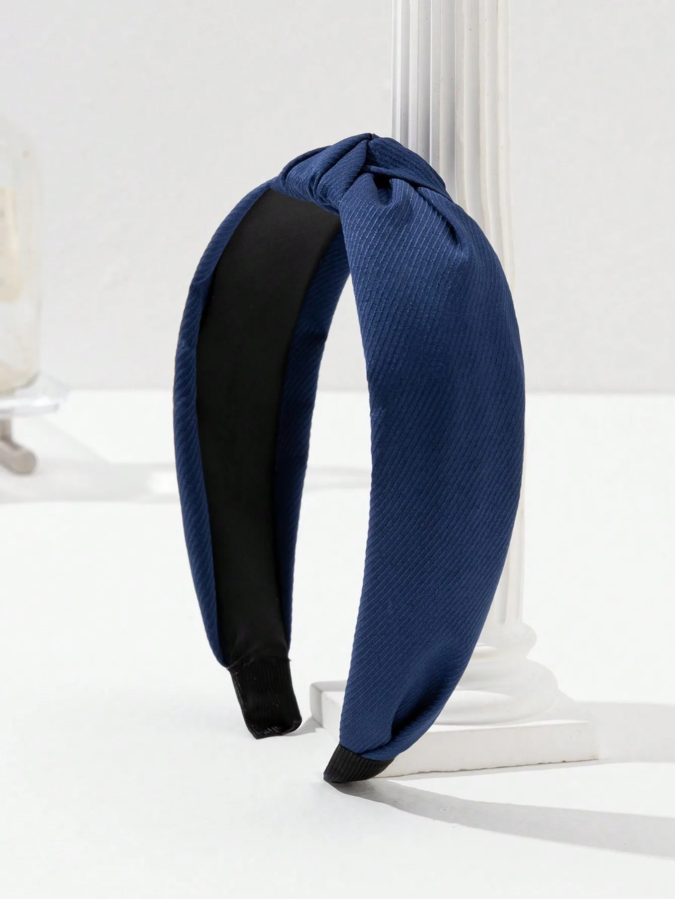 1 unidad de diadema de tela sencilla de ala ancha para mujer, pinza para el pelo coreana con nudo para lavarse la cara, color liso con diseño de espiga, casual, belleza, hogar, accesorios para el cabello