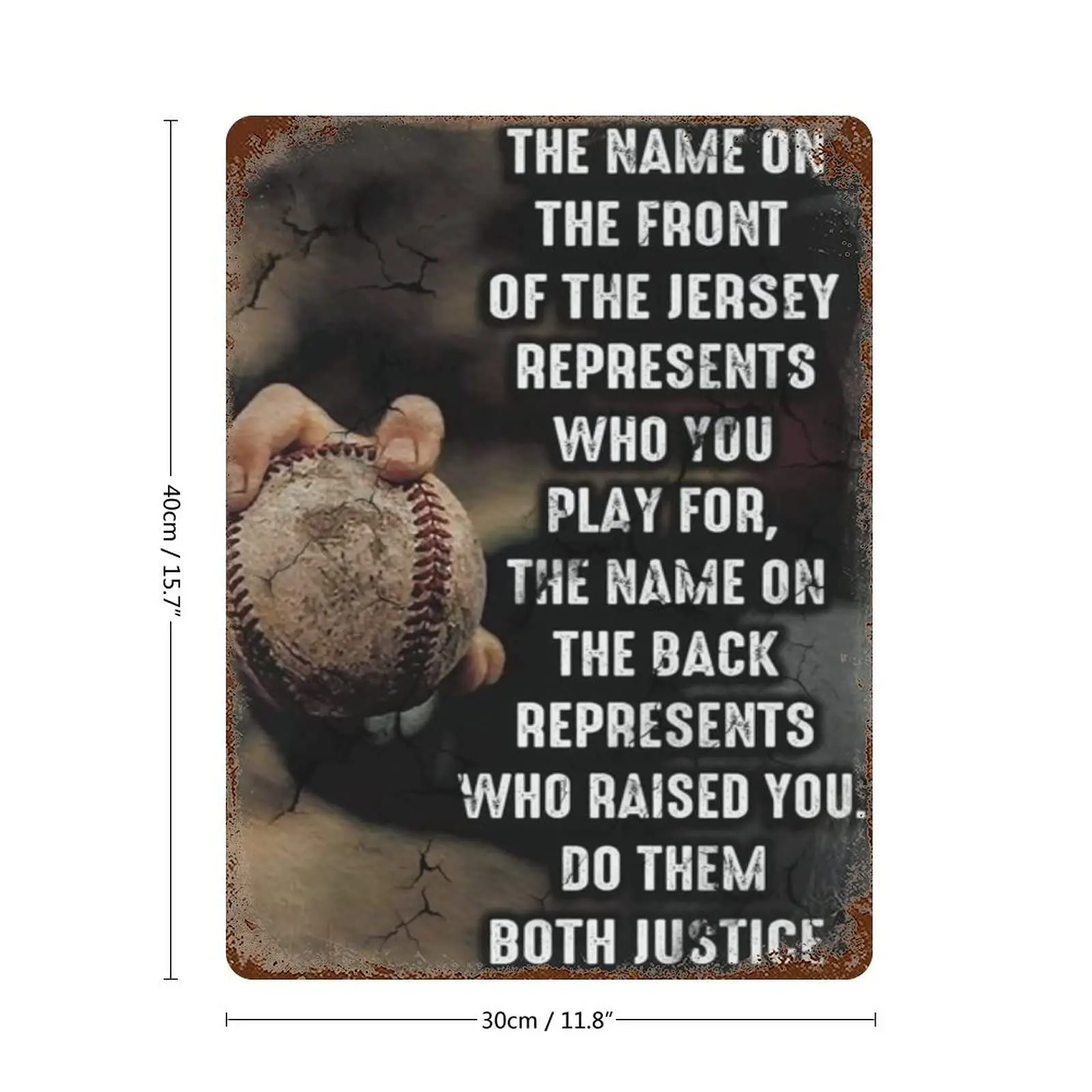 Baseball Tin Sign Baseball Player The Name On The Front of The Jersey Represents Who You Play for Artwork Sign Home Novelty Meta