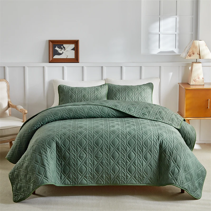 Skin-friendly Bedspread Sets Diamond-shaped Blanket for Beds Solid Color Bed Cover Twin/Full/Queen/King Size Quilted Bedspreads
