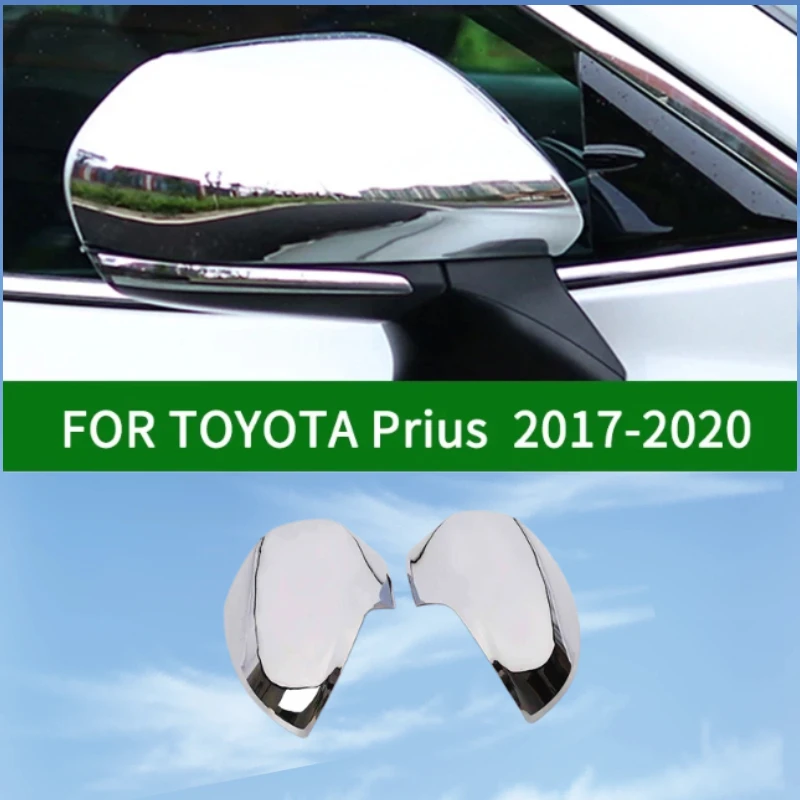 

For TOYOTA PRIUS Prime 2017-2020 car Rearview mirror cover trim,accessories chrome silver Side Turn Signal Mirror Covers 2019