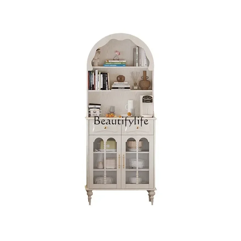 

PH45French cream solid wood dining side cabinet American retro living room low storage oak cabinetLX