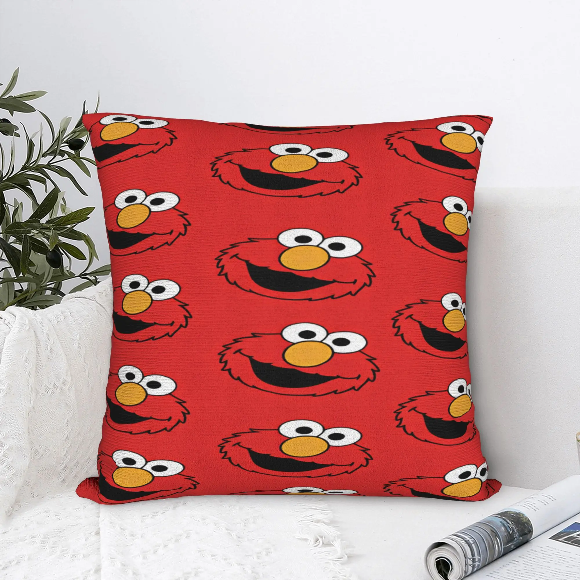 Cookie Monster Elmo Pillow Cover  Kawaii Pillow Case For Sofa Bedroom Home Decor Custom Pillowcases Gift
