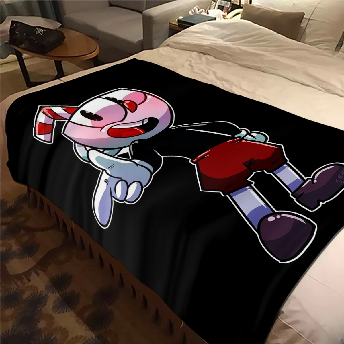 C-Cuphead Pop Print Trend Blanket Fashion Flannel Blanket Comfortable Lazy Sofa Blanket Super Soft Sheet Mattress