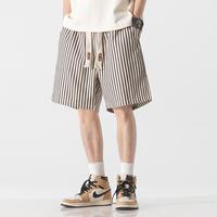 Japanese Retro Vertical Striped Shorts Men Summer New Casual Loose Versatile Five-point Pants