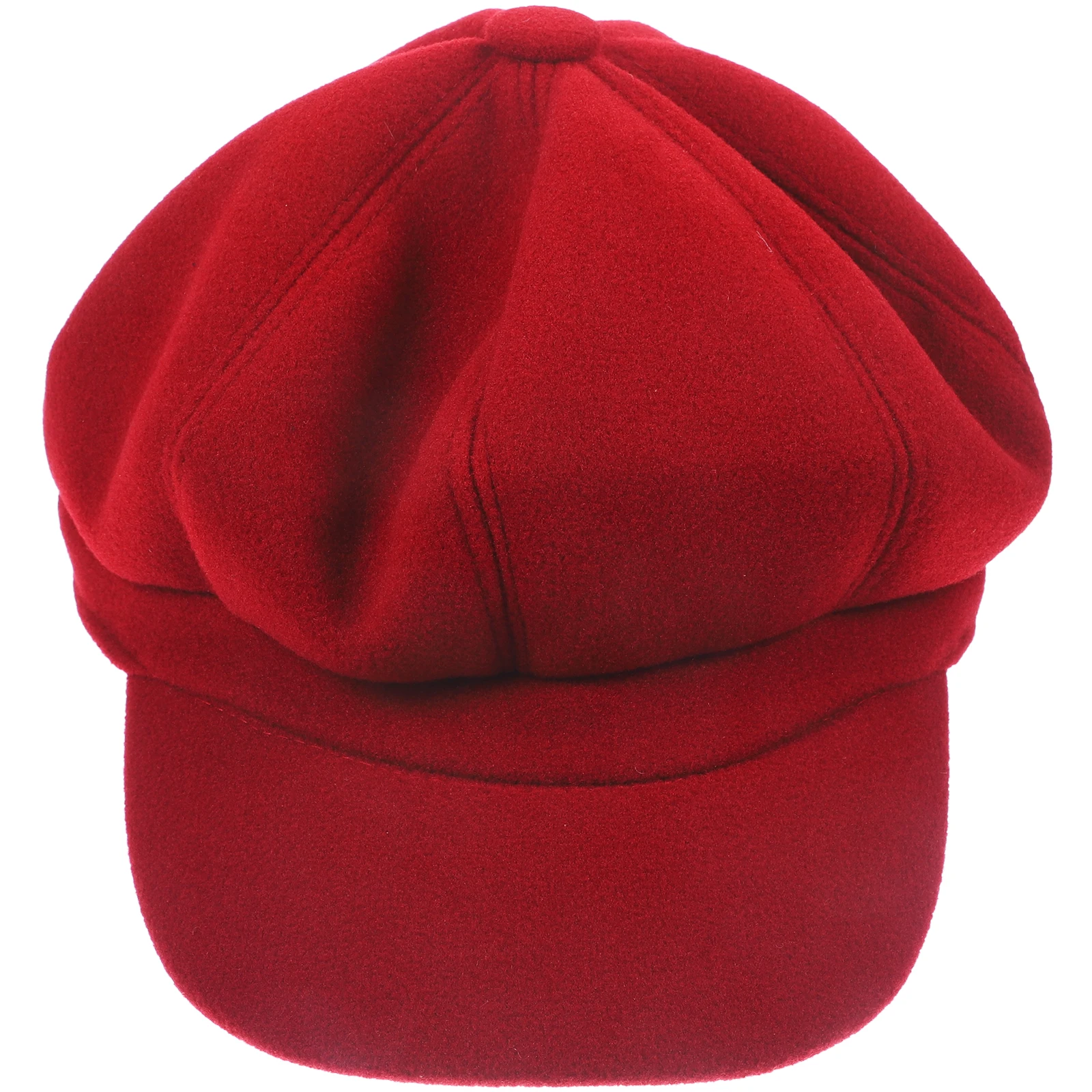 

1pc Octagonal Woolen Beret Stylish Warm Lightweight Headwear For Women Girls Red Durable Fashion Accessory Perfect Gift Family
