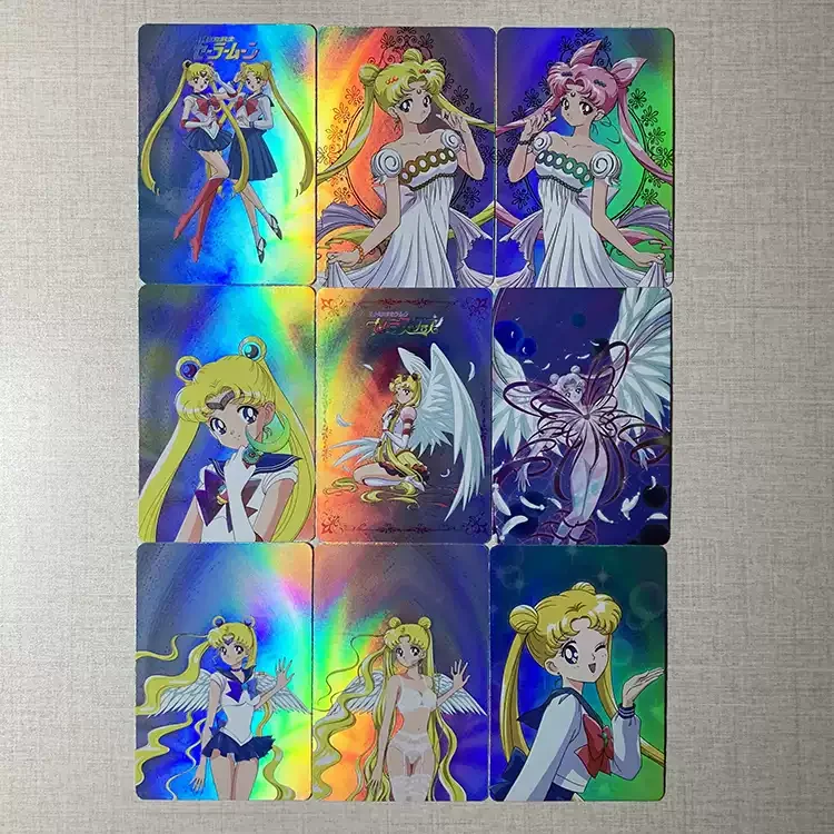 9pcs/set Sailor Moon   Self Control Collect Signature Trading Flash Card Anime Cartoon Gift