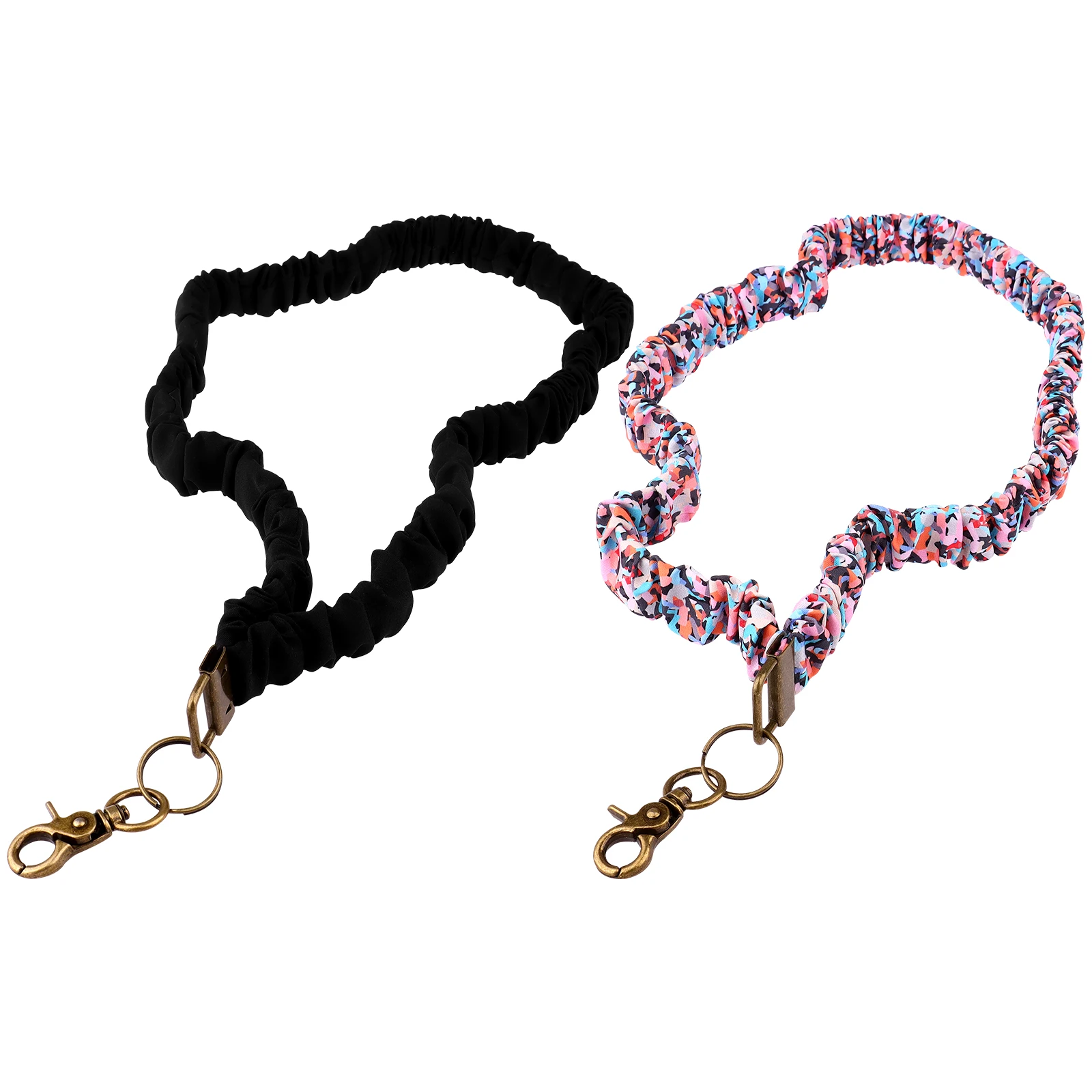 2 Pack Scrunchie Lanyards For ID Card And Keys Scrunchy Cute Neck Keychain With Clip Closure Retractable Stretchy Lanyards For T