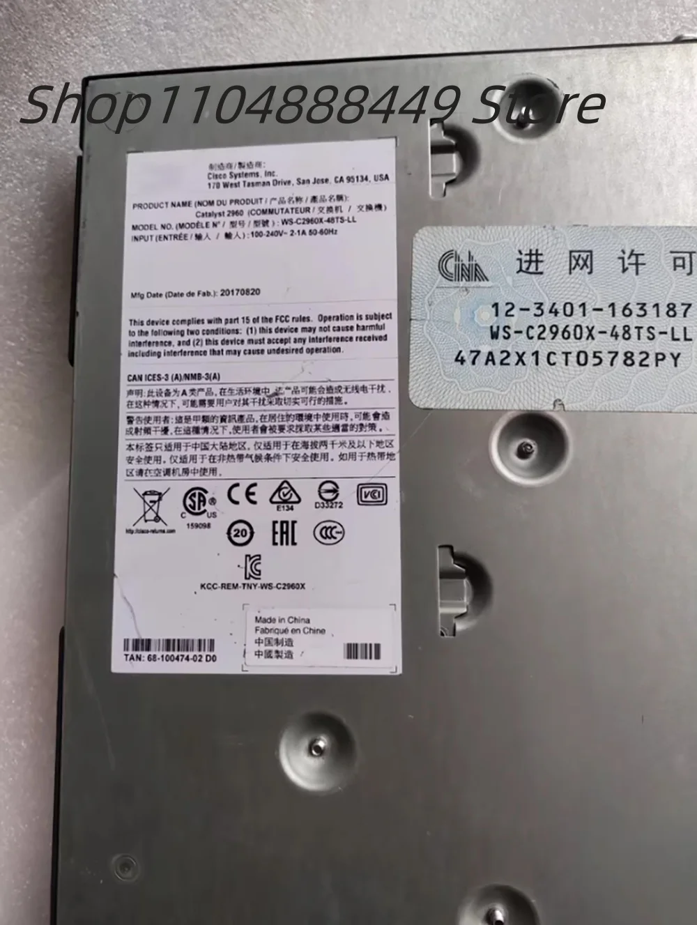 WS-C2960X-48TS-LL Switch Gigabit