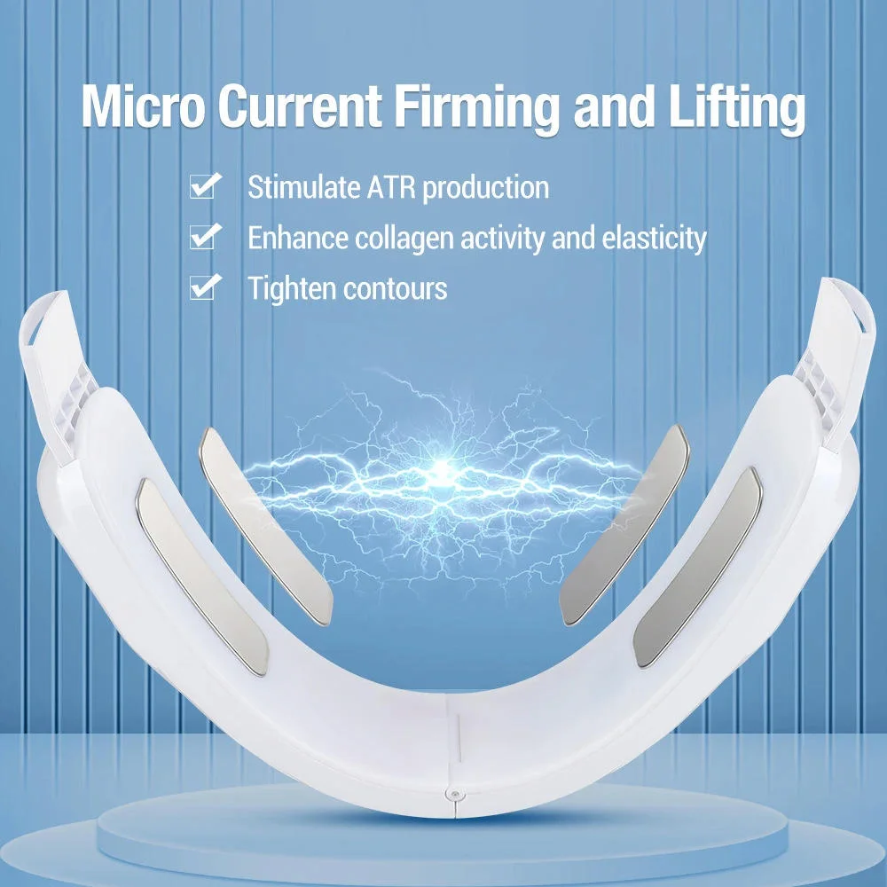 マイクロカレント V ポータブル温熱療法マイクロカレント低周波振動顔痩身マッサージャー V 字型顔美容装置