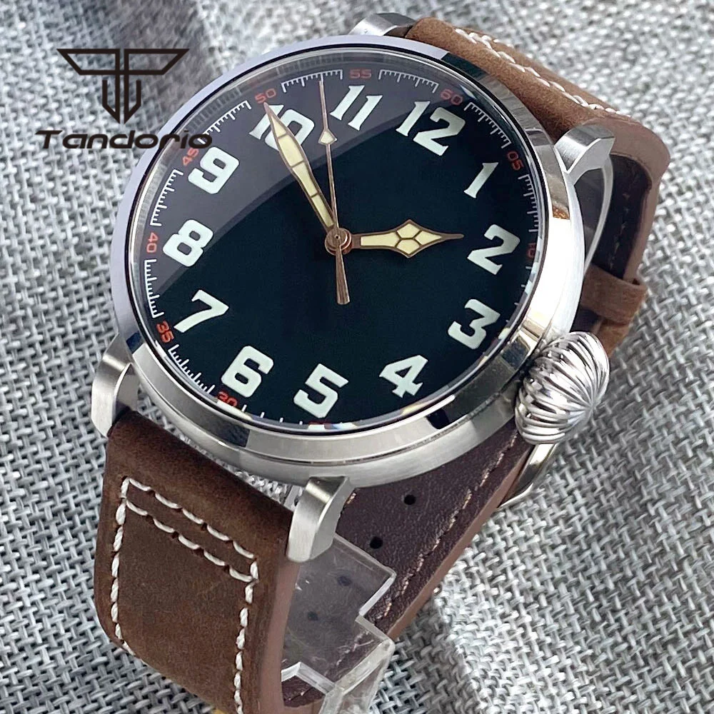 Tandorio Rvs/CUSN8 Brons 46.5Mm Automatische Mannen Polshorloge PT5000 NH35A Beweging Sapphire Crystal Screwdown Kroon