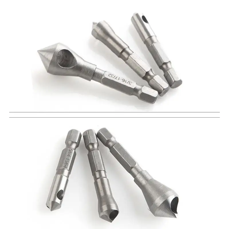 Imagem -04 - Aço Escareador Rebarbação Broca Buraco Cônico Cortador Aço Alumínio Cabeça Escareada Chanfradura Ferramentas Metal Broca Kit Peças de