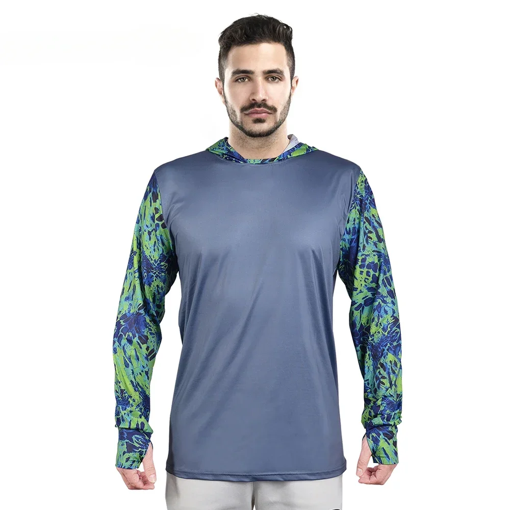 

Men's Hoodie Shirt UPF 50 Sun Protection Long Sleeve Fishing Shirt UV Protection Shirt Sizes XS through 5XL New