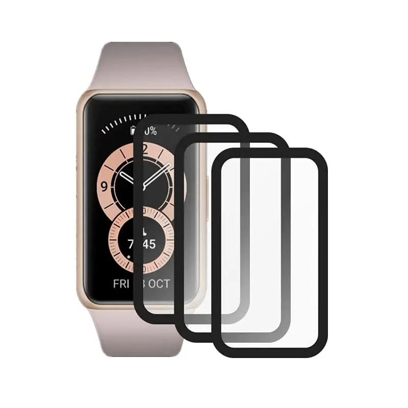 Vetro morbido protettivo per Huawei Bnad 7 proteggi schermo 3D custodia a copertura totale bordo curvo HD Flim per cinturino 6/orologio Fit 2 Cover