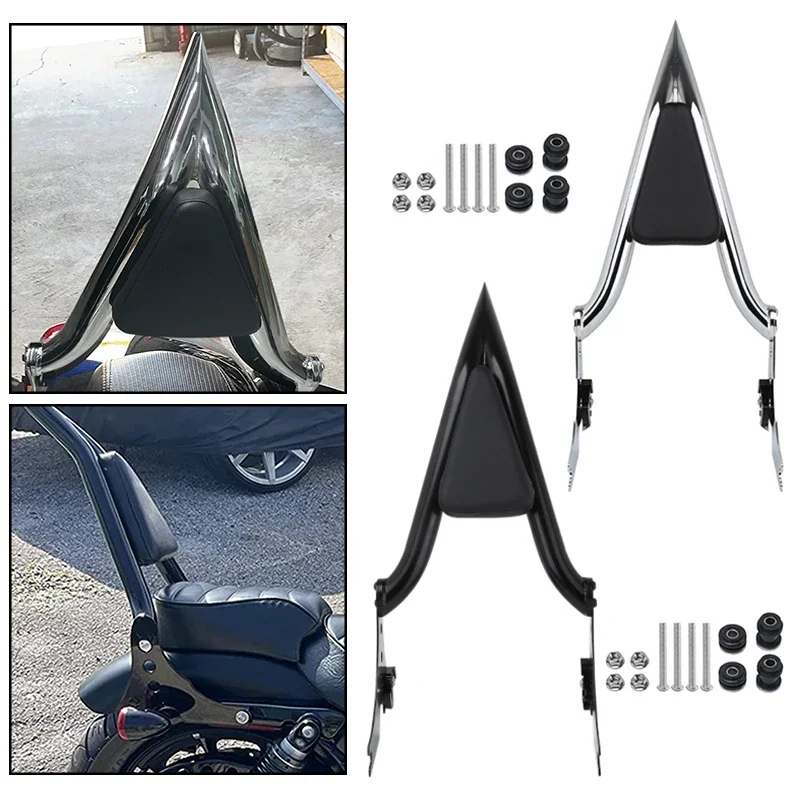 

Motorcycle Rear Passenger Backrest Sissy Bar Rack Cushion Pad Detachable For Harley Sportster XL 1200 883 72 48 Iron 2004-2022