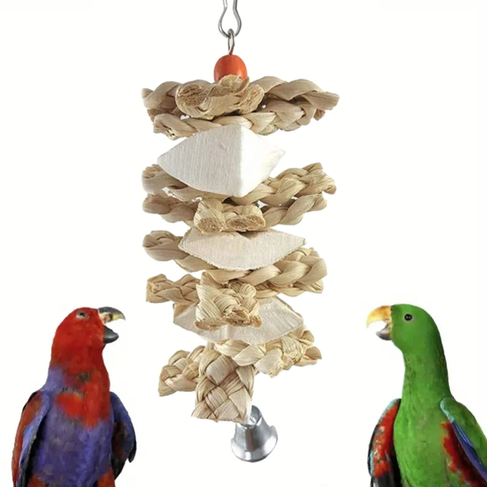 

Parrots Woven Chewing Toy Multipurpose Birds House Hanging Decoration Birds Cage Accessories