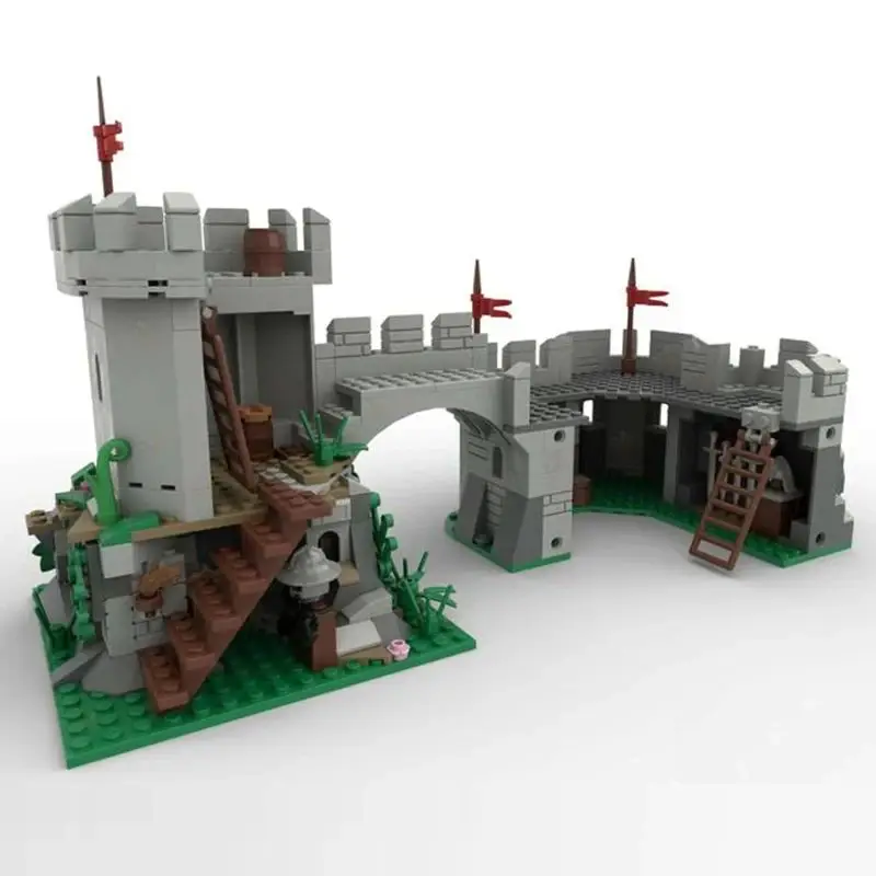 MOC-Castillo Medieval camuflado, modelo Outpost, bloques de construcción, montaje creativo, juguetes para niños, regalos de cumpleaños