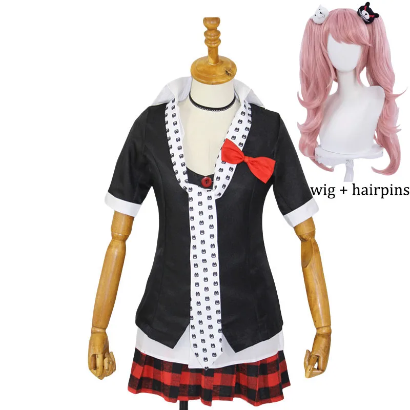 Junko Enoshima Cosplay Danganronpa Costume Anime Dangan Ronpa Cosplay School Uniforms Monokuma Hairpins Women Girl Outfit Suit image 3