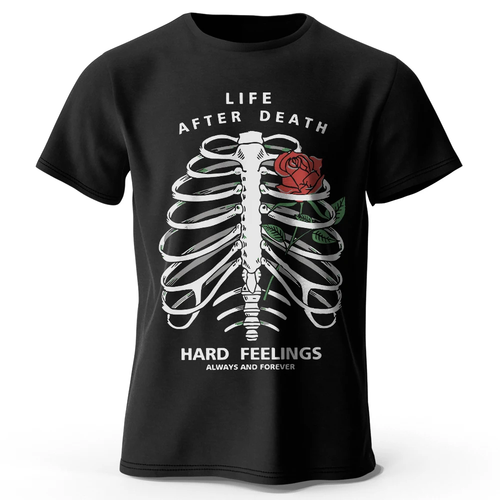 Live After Death T-Shirt imprimé foncé 100% coton surdimensionné t-shirts graphiques de rue pour hommes femmes hauts d'été