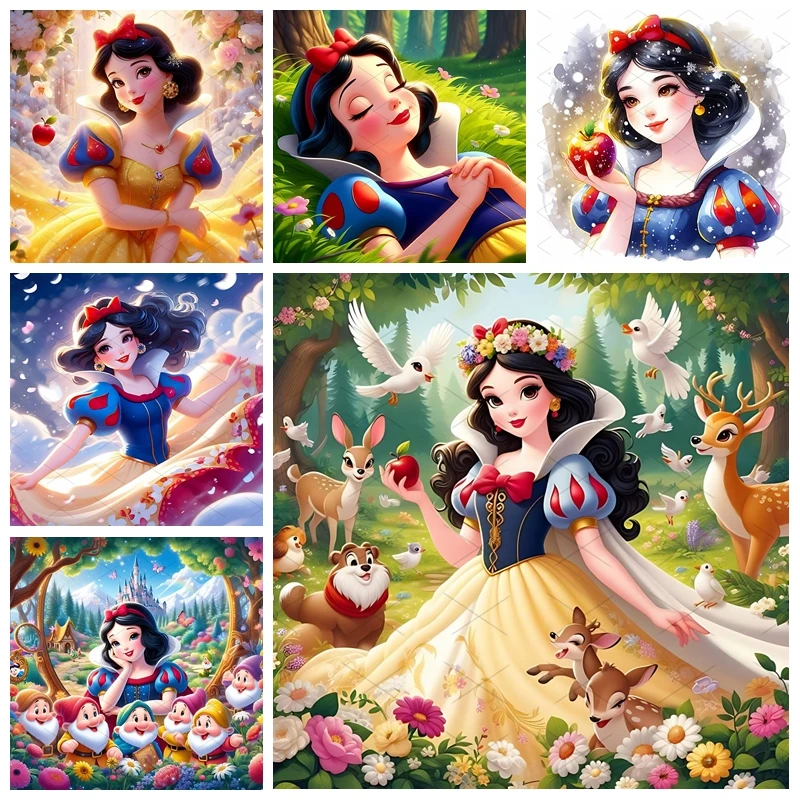 

Beautiful Princess Snow White Photography Backdrops Girls Birthday Party Decor Fairy Flowers Butterfly Background Photocall Prop