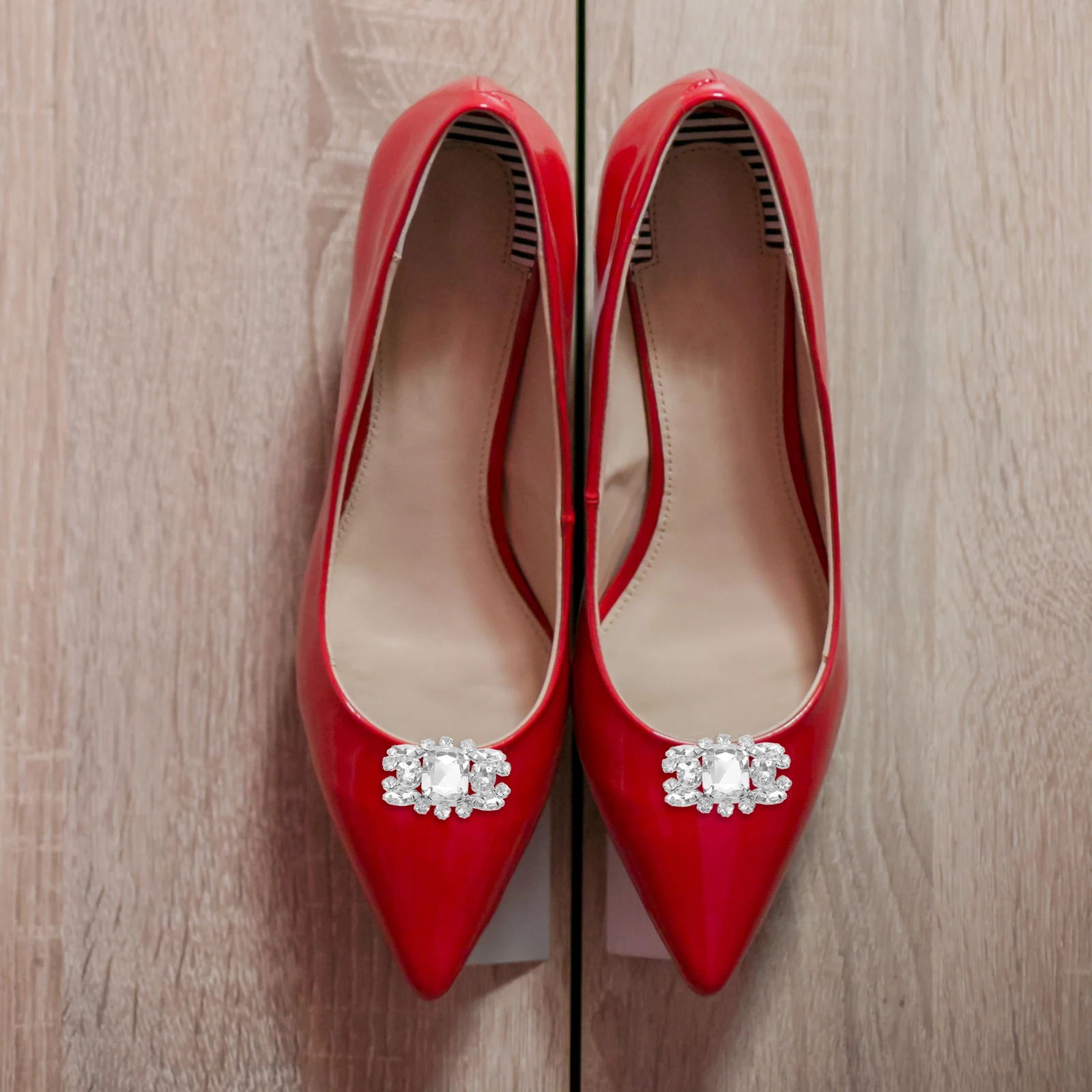 

2PCS Rhinestone Rhinestone Decoration Wedding Shoe Clips High Heels Decor Crystals Brooches Shoe Decor Accessories Storage