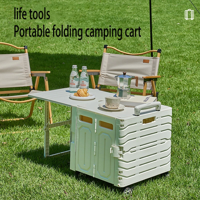 RV Outdoor Camping Cart Supermarket Shopping Cart Folding Small Cart Stall Multi Functional Small Cart