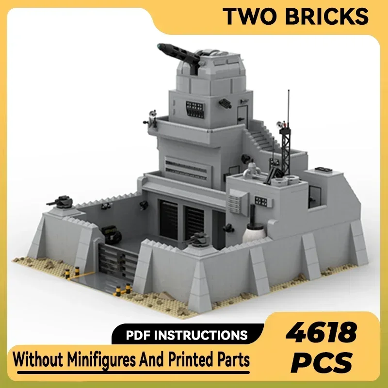 Military Model Moc Building Bricks Rc Outpost With Gun Turret Technology Modular Blocks Gifts Christmas Toys DIY Sets Assembly