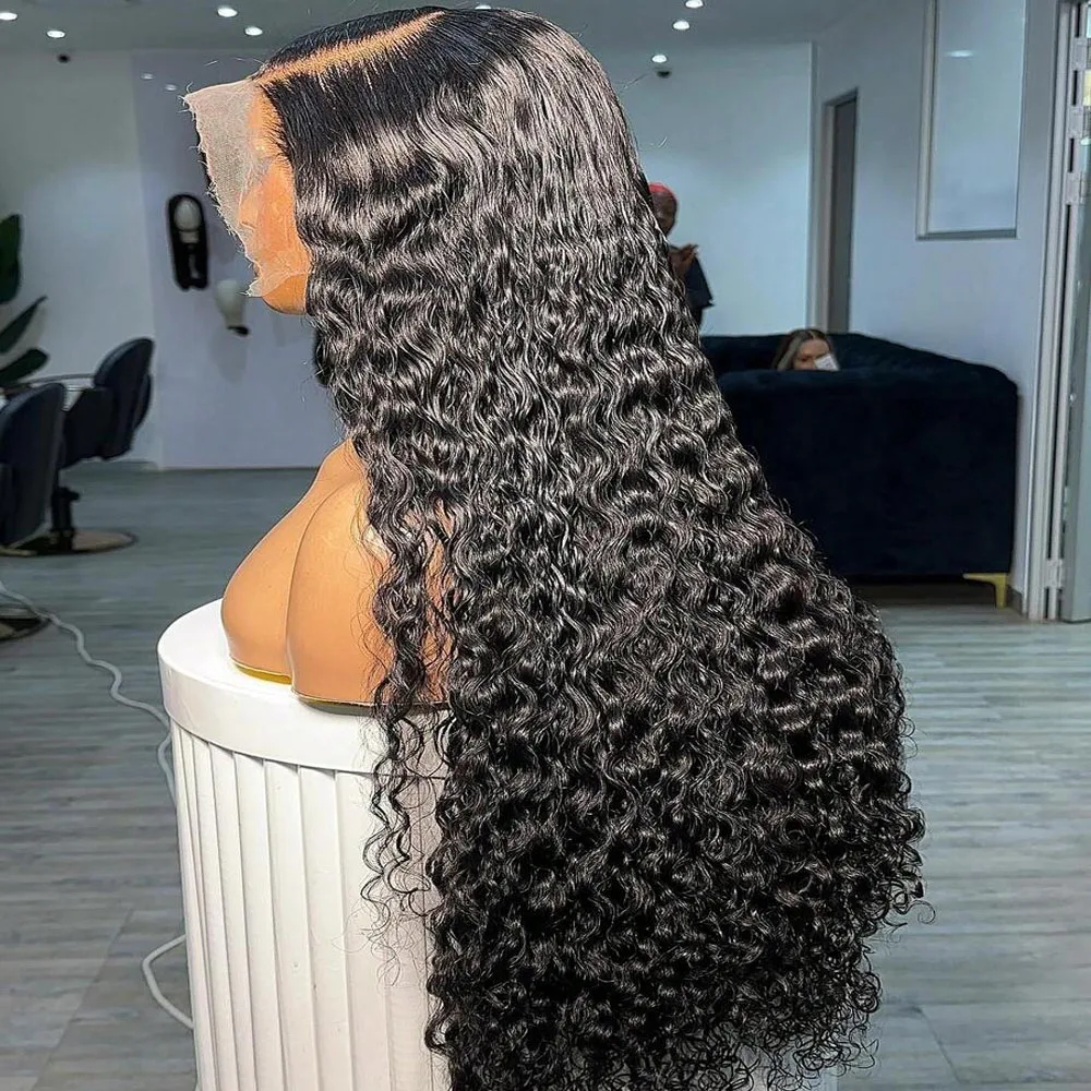 

38 40 Inch 13x6 HD Deep Wave Lace Front Wig 250% Density 13x4 Wet And Wavy Human Hair Wig Brazilian Virgin Curly Human Hair Wig For Women 5x5 Lace Frontal Wigs With Baby Hair Pre Plucked Hairline Natural Color