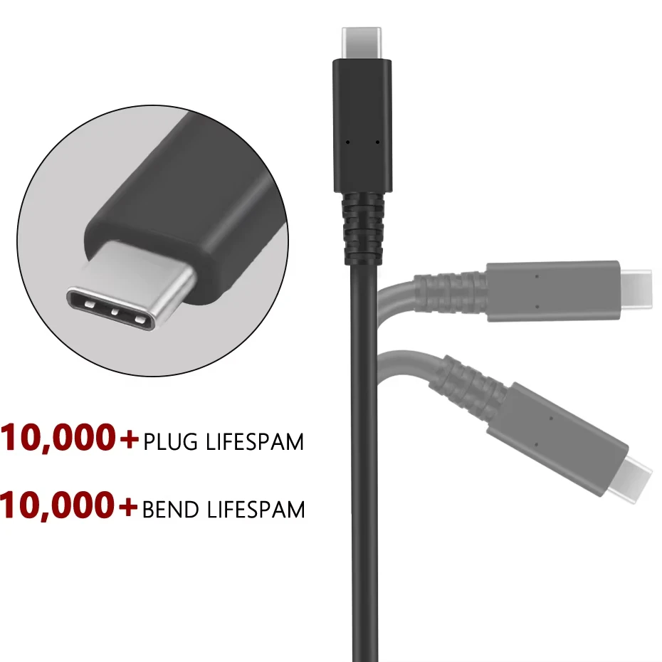 كابل USB-C إلى USB-C بسرعة 20 جيجابت في الثانية 4K 60 هرتز USB 3.2 Gen 2 Type C Emarker سلك يصل إلى 100 وات شحن للكمبيوتر Iphone قصير 40 سم